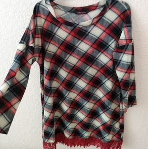 Red and Black Lace Dress